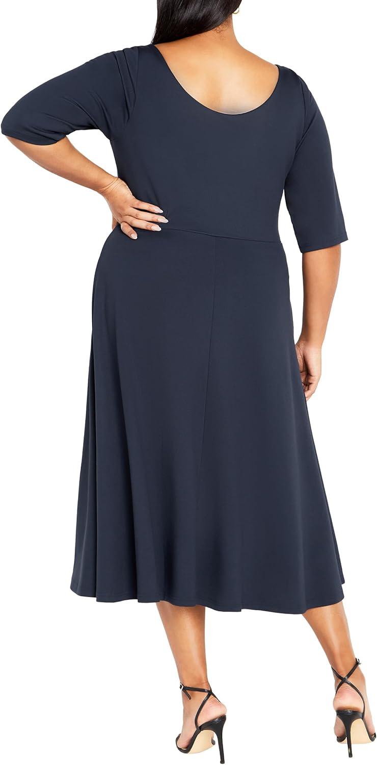 image:imageCity Chic Womens Plus Size Cute Girl Elbow Sleeve DressNavy