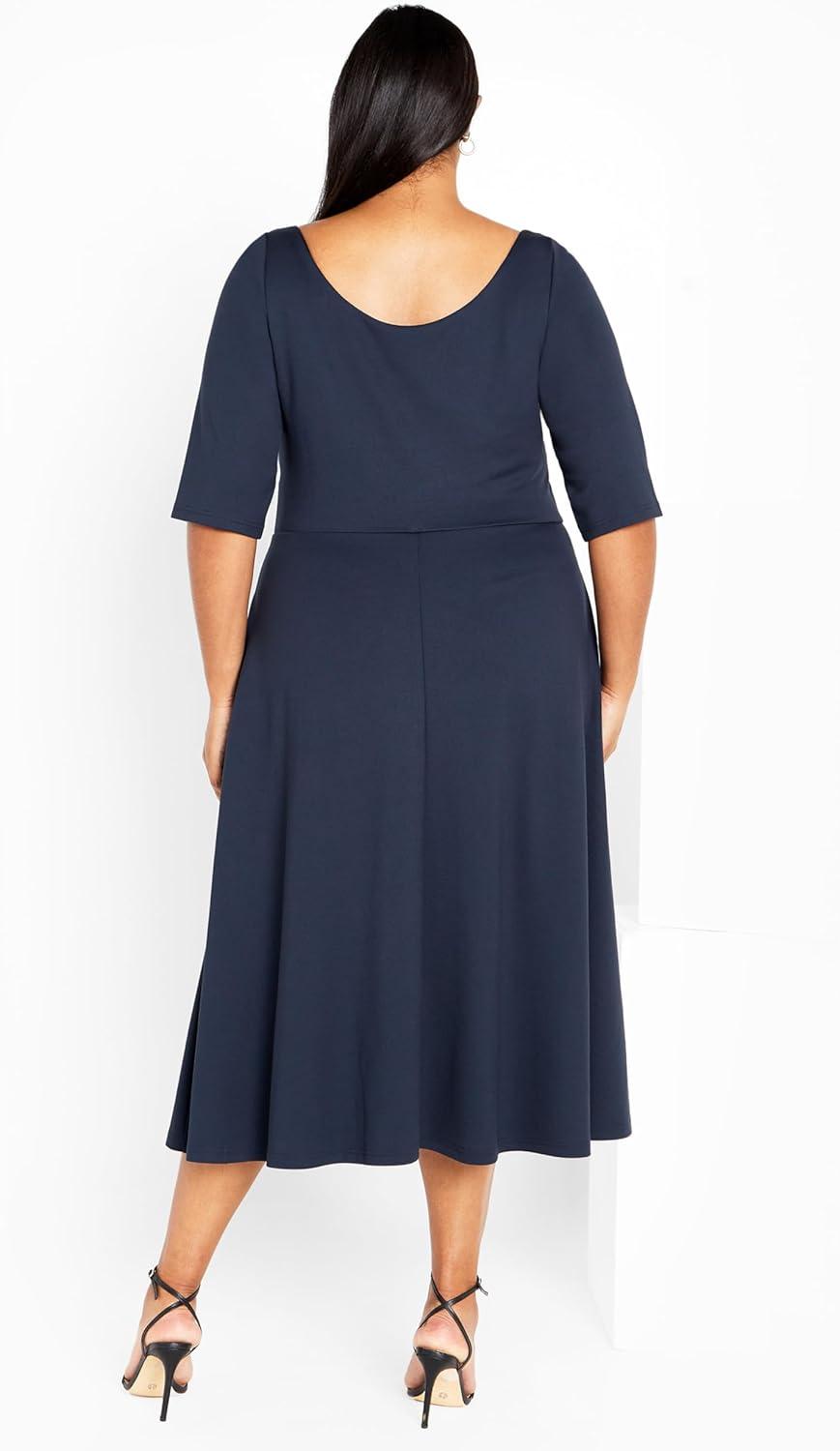 image:imageCity Chic Womens Plus Size Cute Girl Elbow Sleeve DressNavy