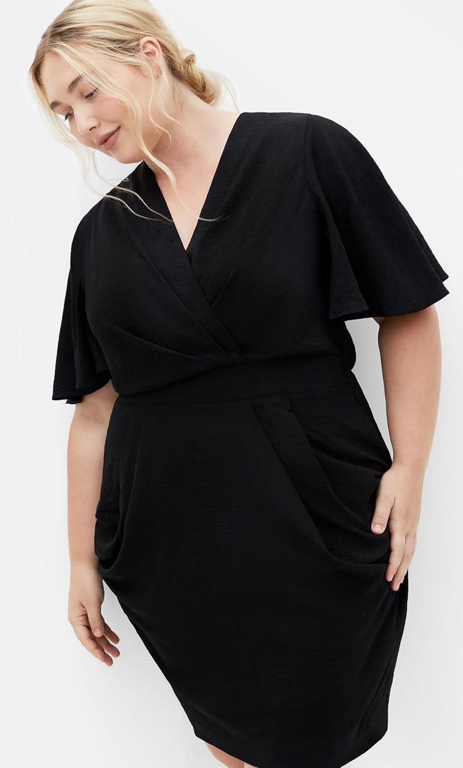 image:imageCity Chic Womens Plus Size Dress Braelynn V Neck MiniBlack