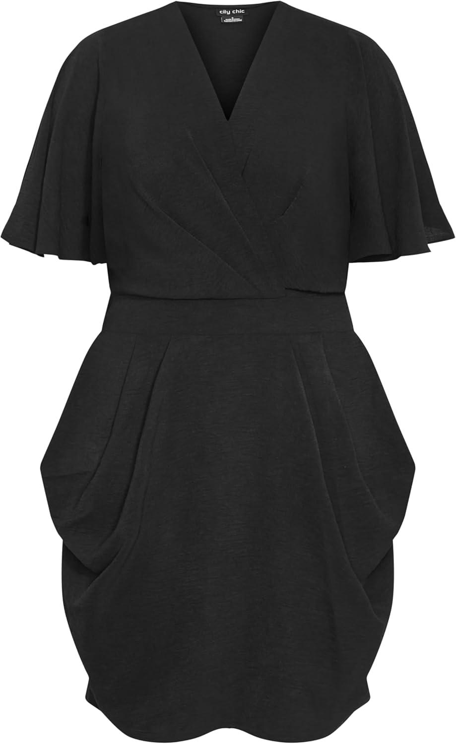 image:imageCity Chic Womens Plus Size Dress Braelynn V Neck MiniBlack