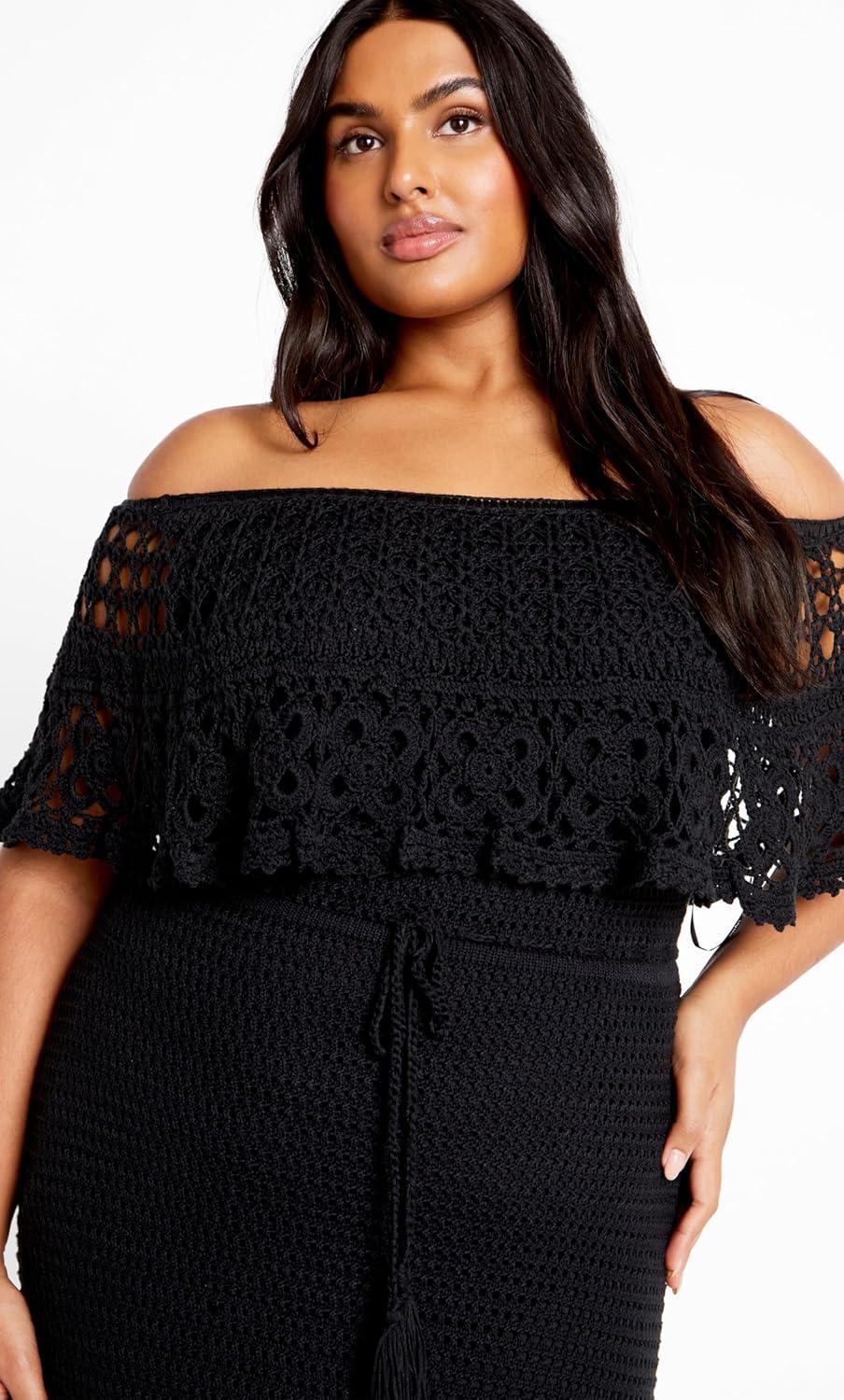 image:imageCity Chic Womens Plus Size Dress Callie CrochetBlack