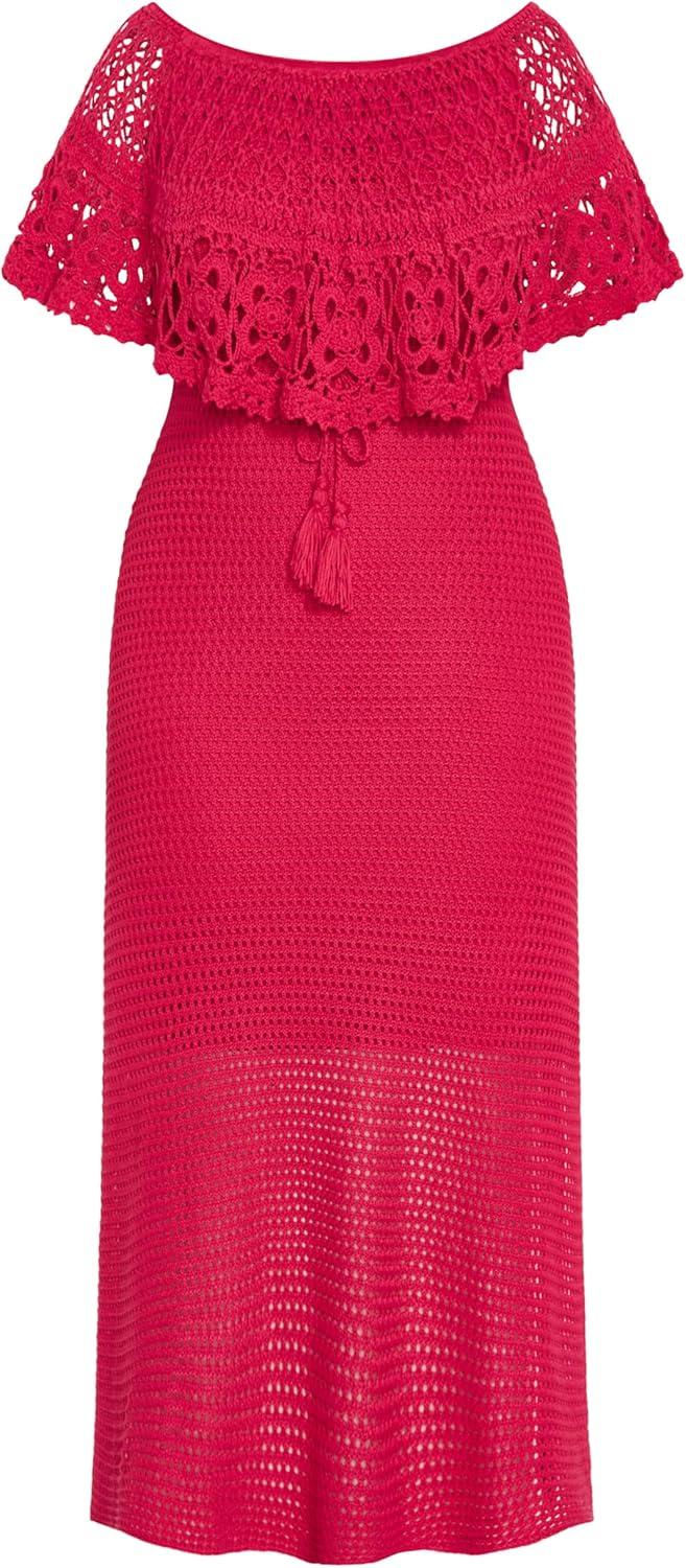 image:imageCity Chic Womens Plus Size Dress Callie CrochetRaspberry