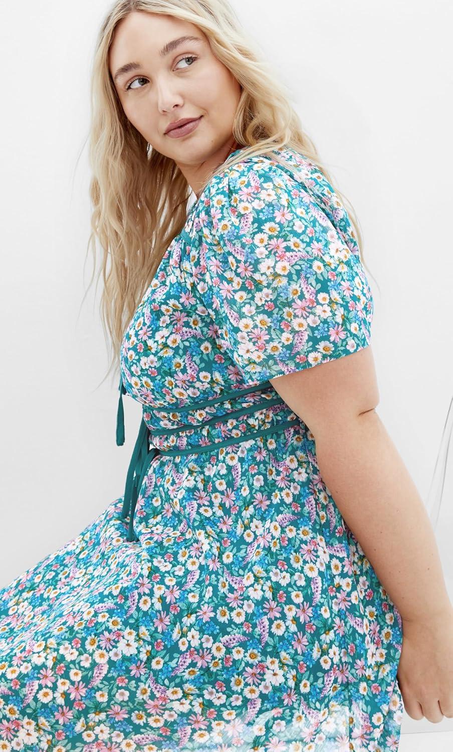 image:imageCity Chic Womens Plus Size Dress Cara PrintDitsy Swirl