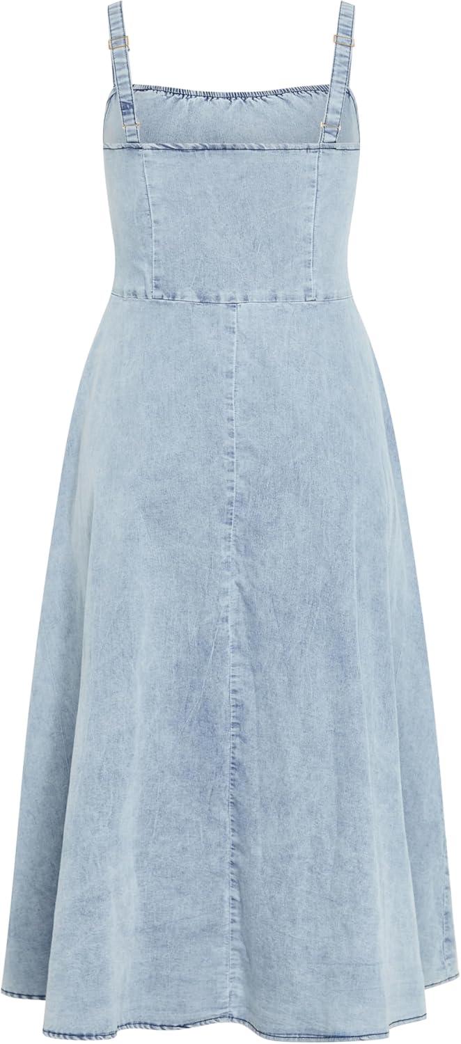 image:imageCity Chic Womens Plus Size Dress Denim CorsetLight Denim