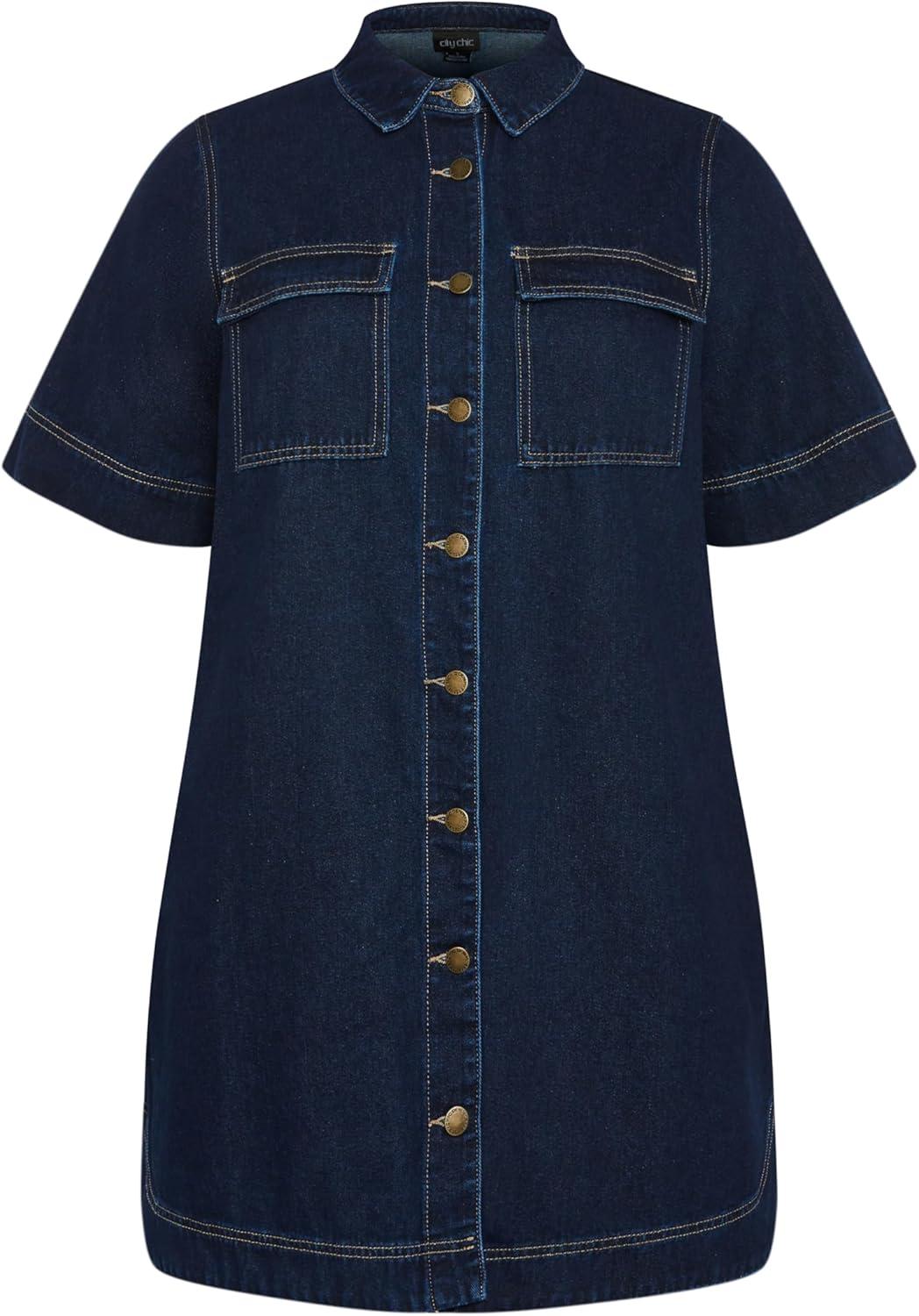 image:imageCity Chic Womens Plus Size Dress Denim JojoDark Denim