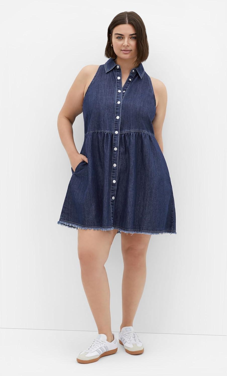 image:imageCity Chic Womens Plus Size Dress Dulce SleevelessMid Denim