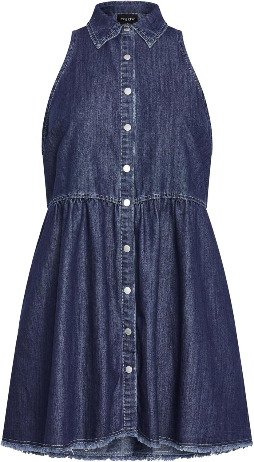 image:imageCity Chic Womens Plus Size Dress Dulce SleevelessMid Denim