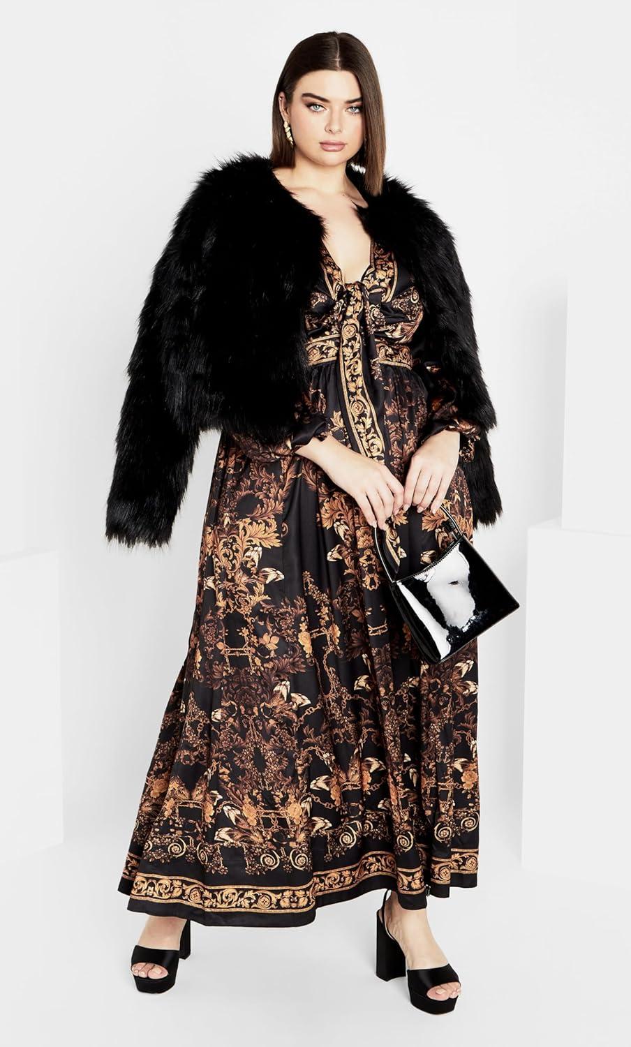 image:imageCity Chic Womens Plus Size Dress Ivanna MaxiGold Opulent