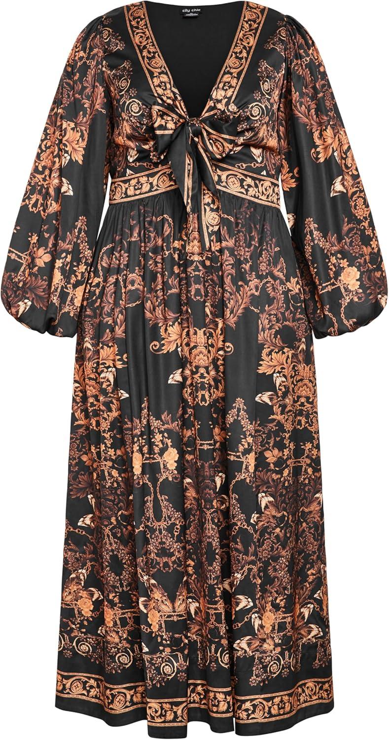 image:imageCity Chic Womens Plus Size Dress Ivanna MaxiGold Opulent