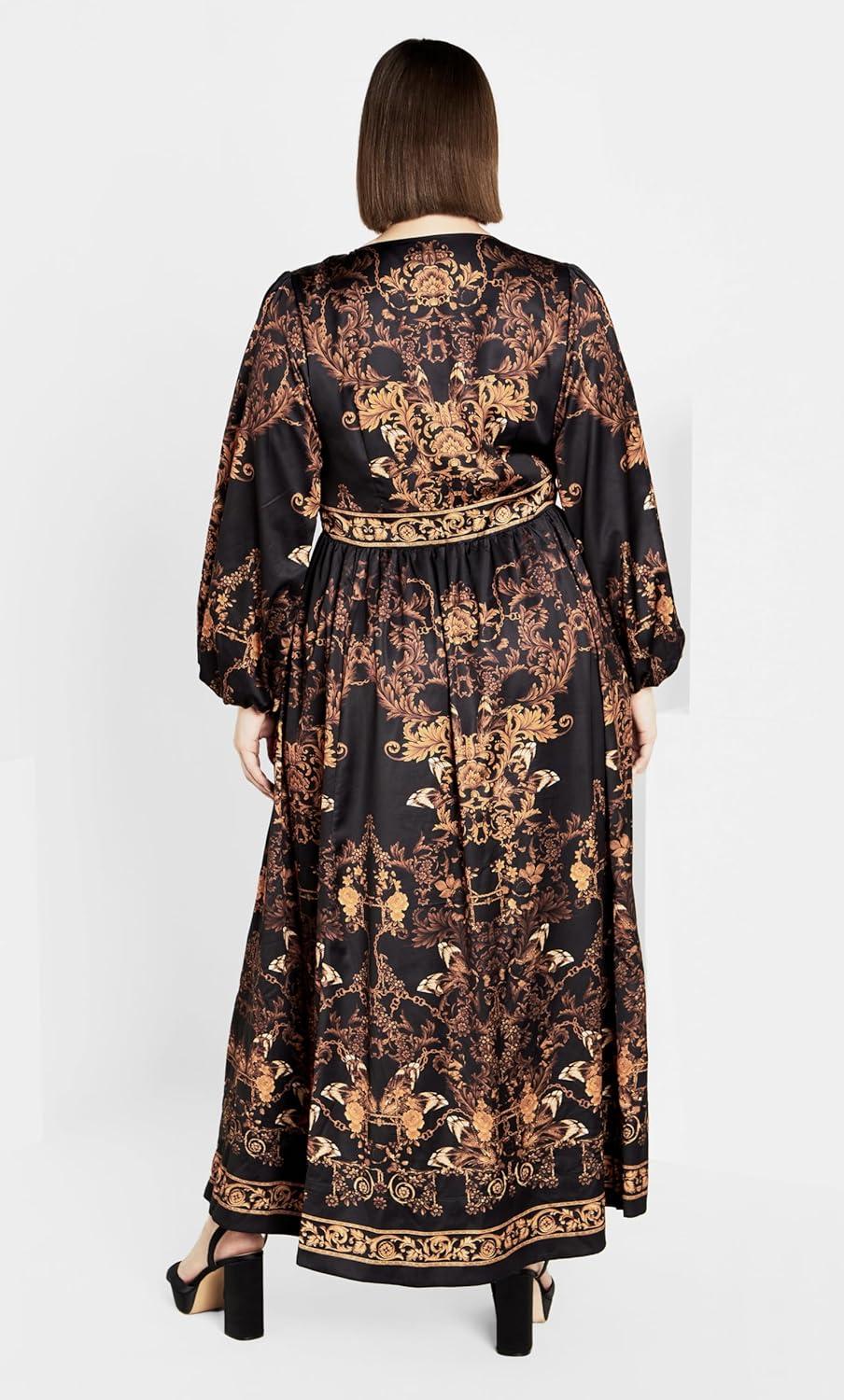 image:imageCity Chic Womens Plus Size Dress Ivanna MaxiGold Opulent