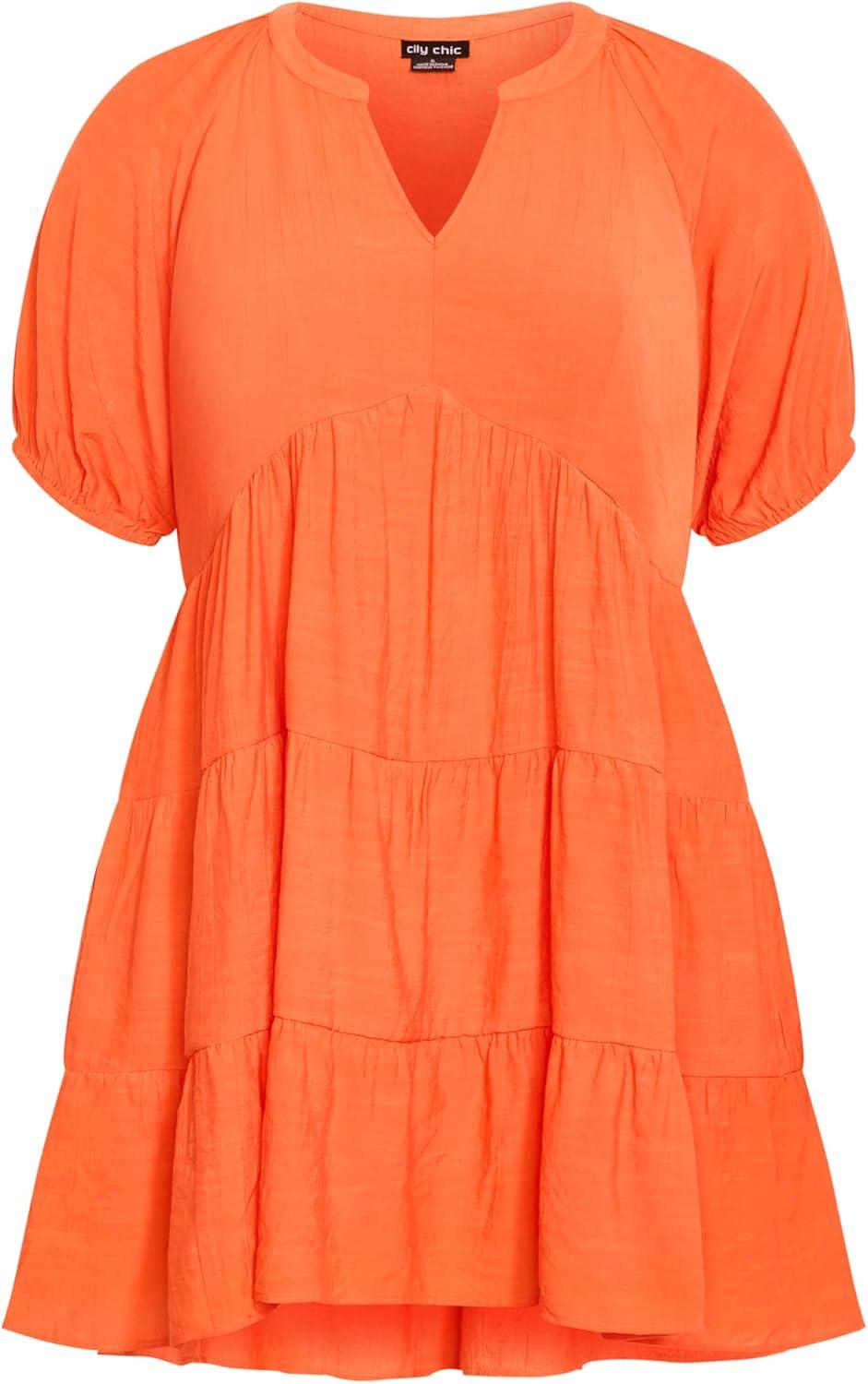 image:imageCity Chic Womens Plus Size Dress KaraTangerine