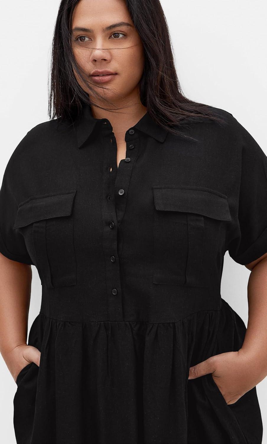image:imageCity Chic Womens Plus Size Dress Lyra Shift ShortBlack