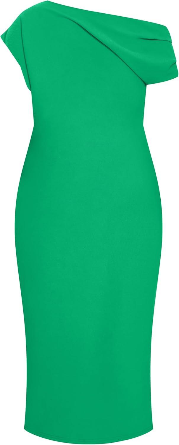 image:imageCity Chic Womens Plus Size Dress Sassy Off ShoulderKelly Green