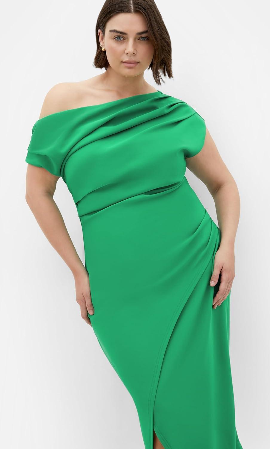 image:imageCity Chic Womens Plus Size Dress Sassy Off ShoulderKelly Green