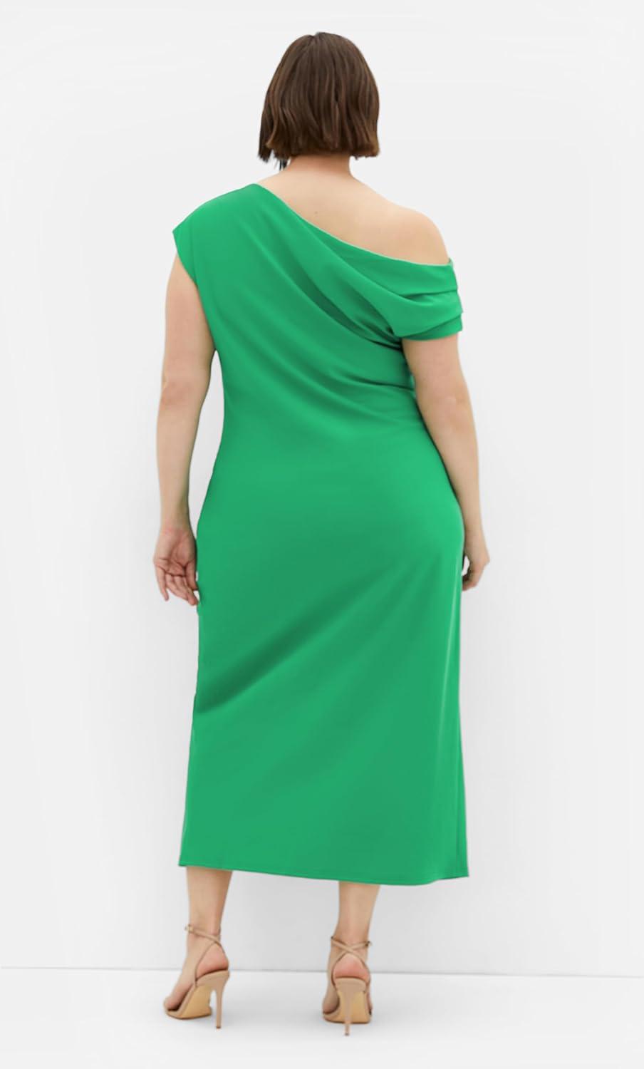 image:imageCity Chic Womens Plus Size Dress Sassy Off ShoulderKelly Green