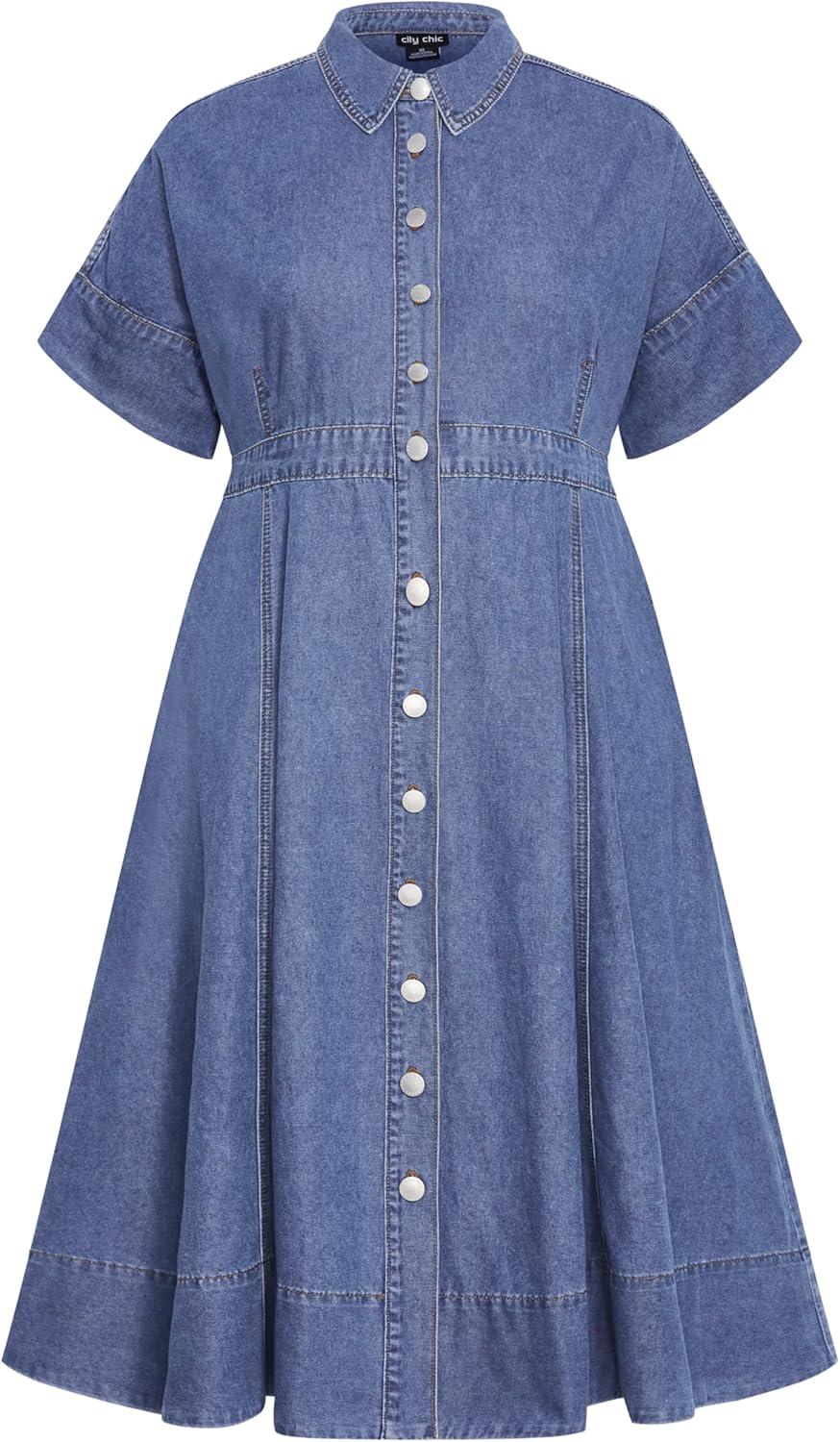 image:imageCity Chic Womens Plus Size DressCassidy Mid WashMid Wash