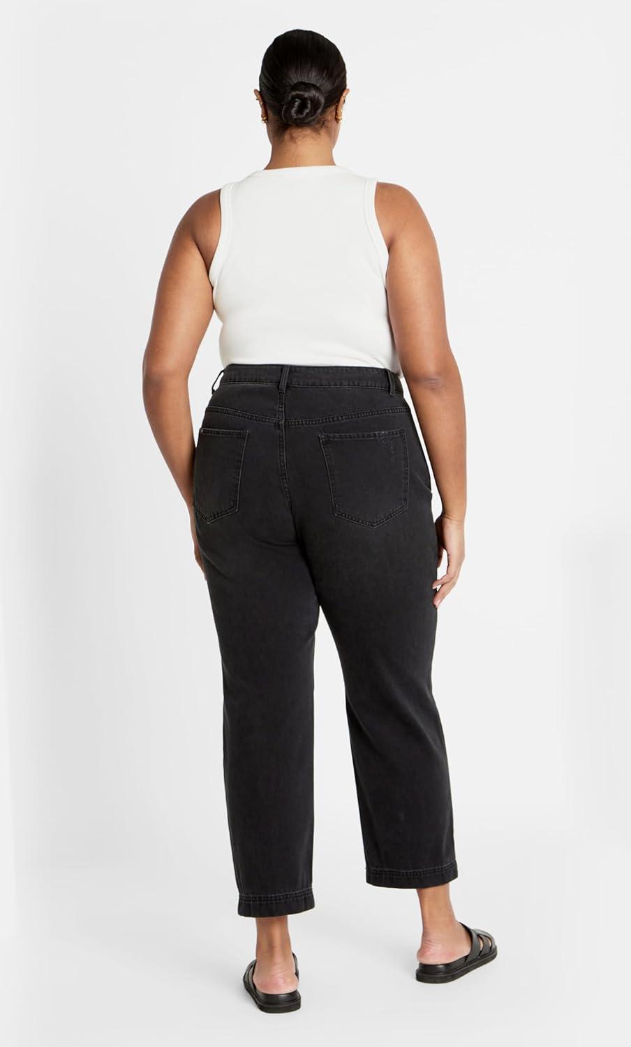 image:imageCity Chic Womens Plus Size Harley Kenia Straight JeanBlack Wash