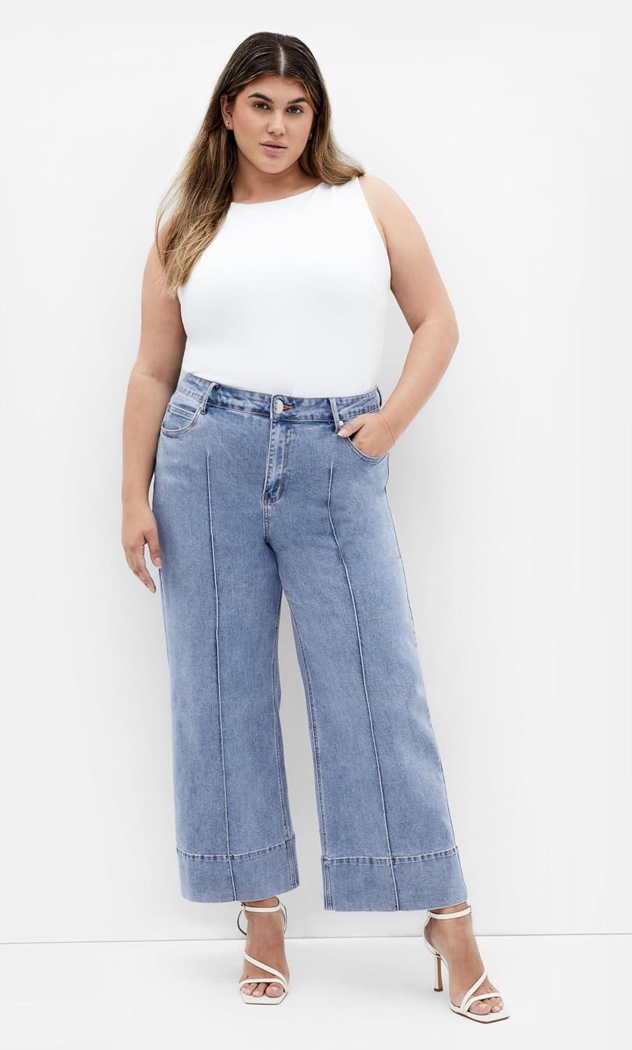 image:imageCity Chic Womens Plus Size Jean Harley Millie CropMid Denim
