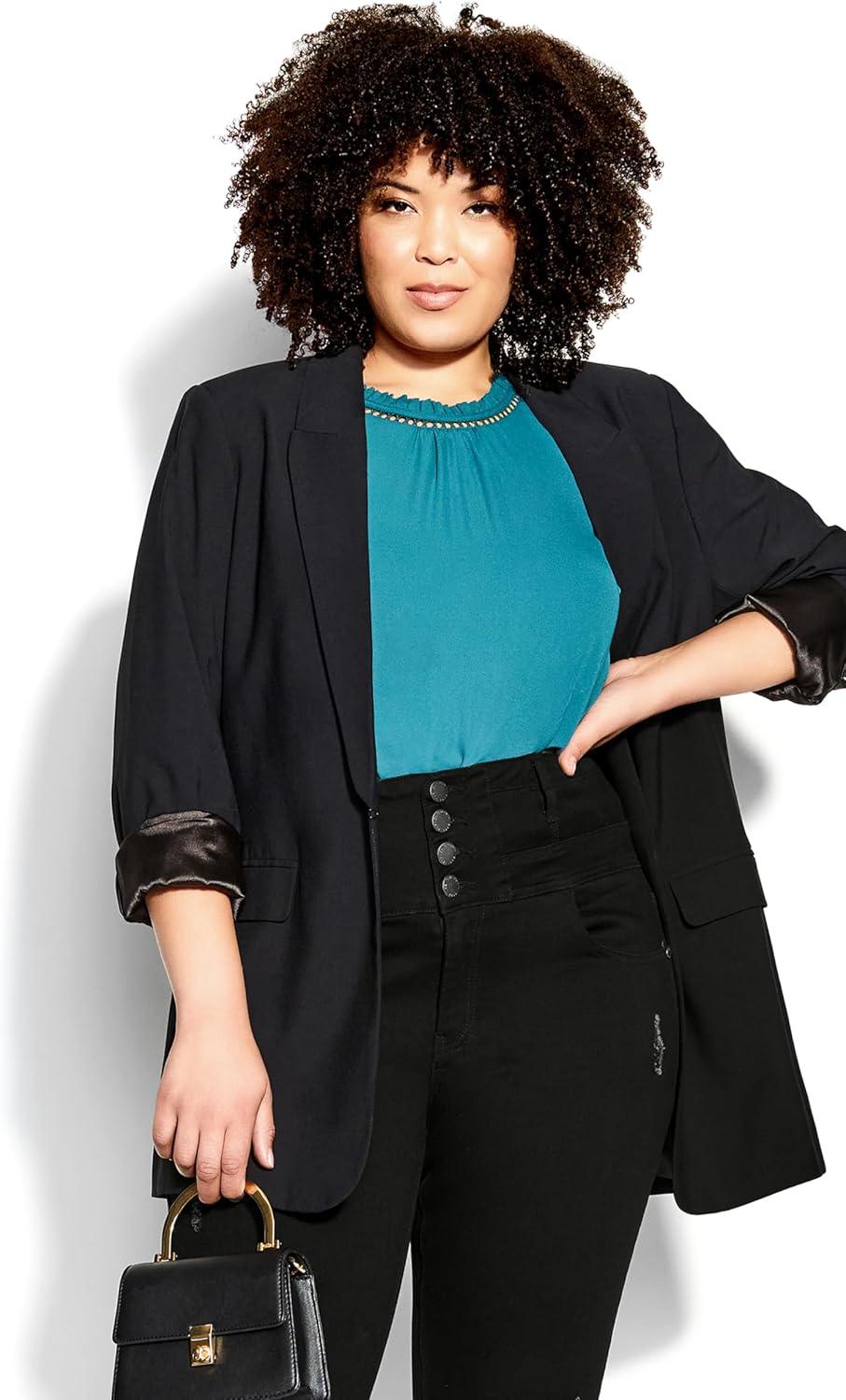 image:imageCity Chic Womens Plus Size Jean Harley Rip Vibes CorsetBlack Wash