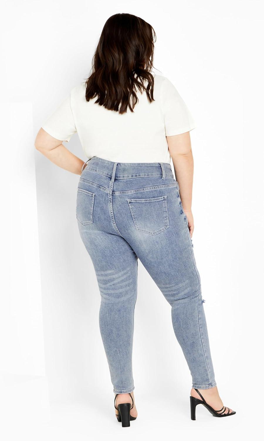 image:imageCity Chic Womens Plus Size Jean Harley Bleg RDenim Mid