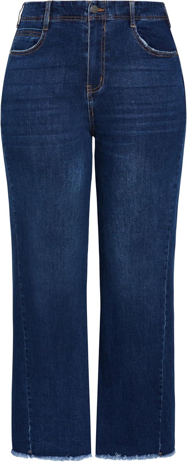 image:imageCity Chic Womens Plus Size Jeans Aliya Wide LegDenim Mid