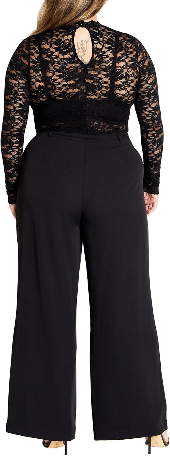 image:imageCity Chic Womens Plus Size Lace Frankie TopBlack