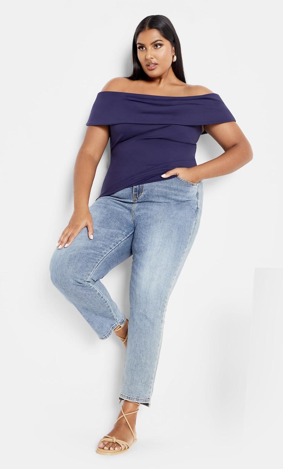 image:imageCity Chic Womens Plus Size Marseille TopNavy