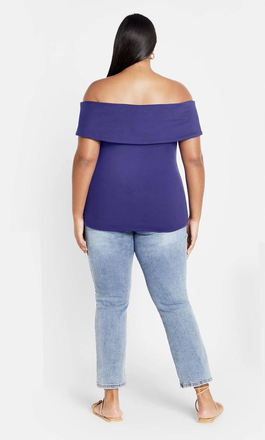 image:imageCity Chic Womens Plus Size Marseille TopUltra Marine