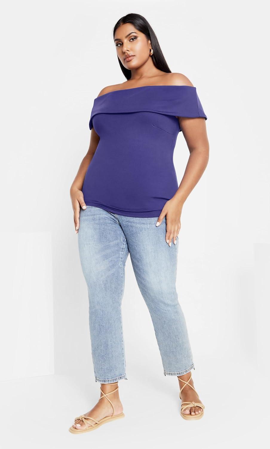 image:imageCity Chic Womens Plus Size Marseille TopUltra Marine