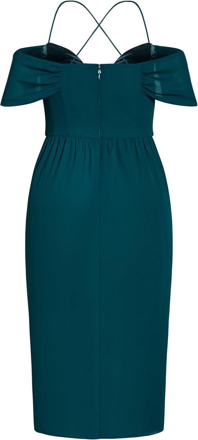 image:imageCity Chic Womens Plus Size Maxi Cocktail Dress EntwineEmerald