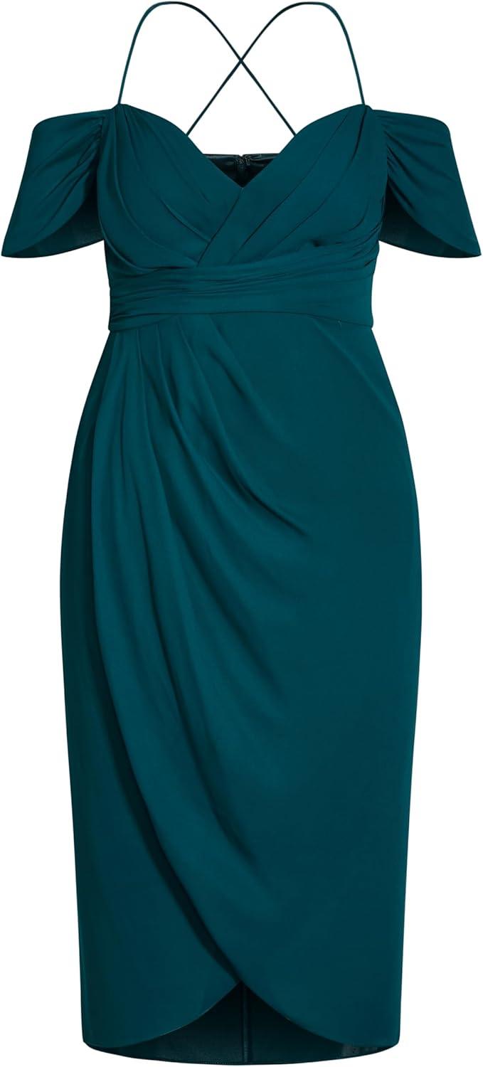 image:imageCity Chic Womens Plus Size Maxi Cocktail Dress EntwineEmerald