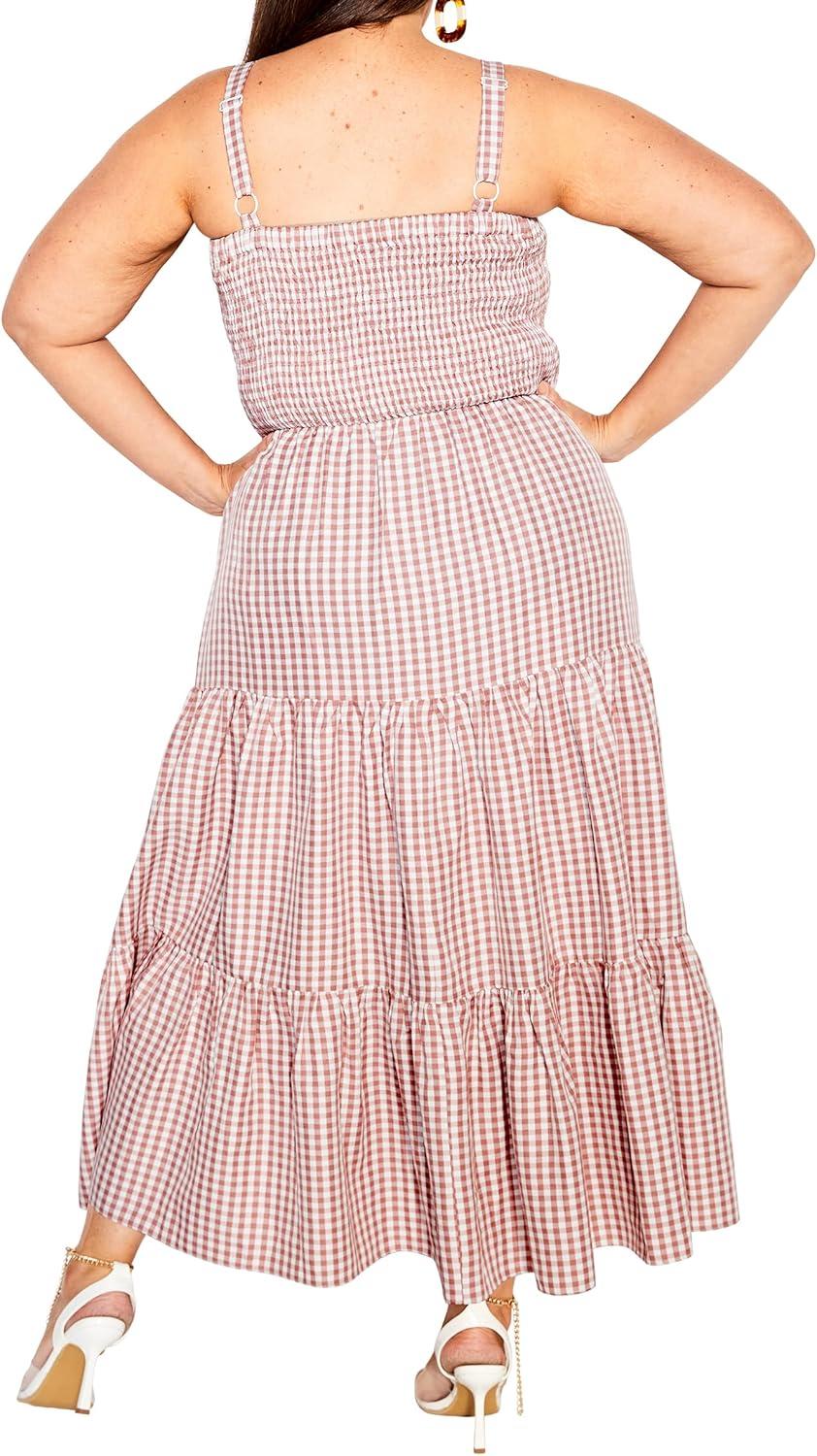 image:imageCity Chic Womens Plus Size Maxi GinghamBrick Gingham