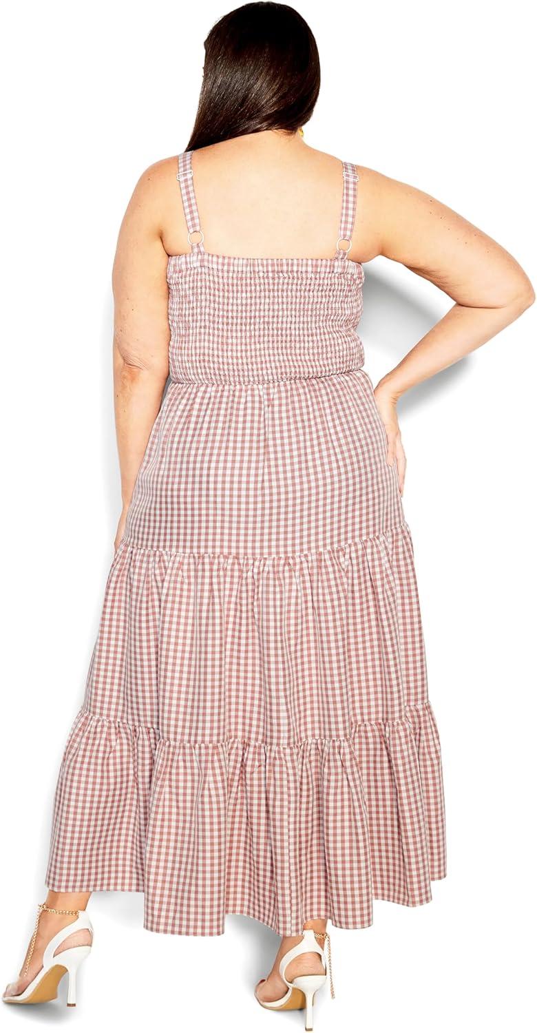 image:imageCity Chic Womens Plus Size Maxi GinghamBrick Gingham