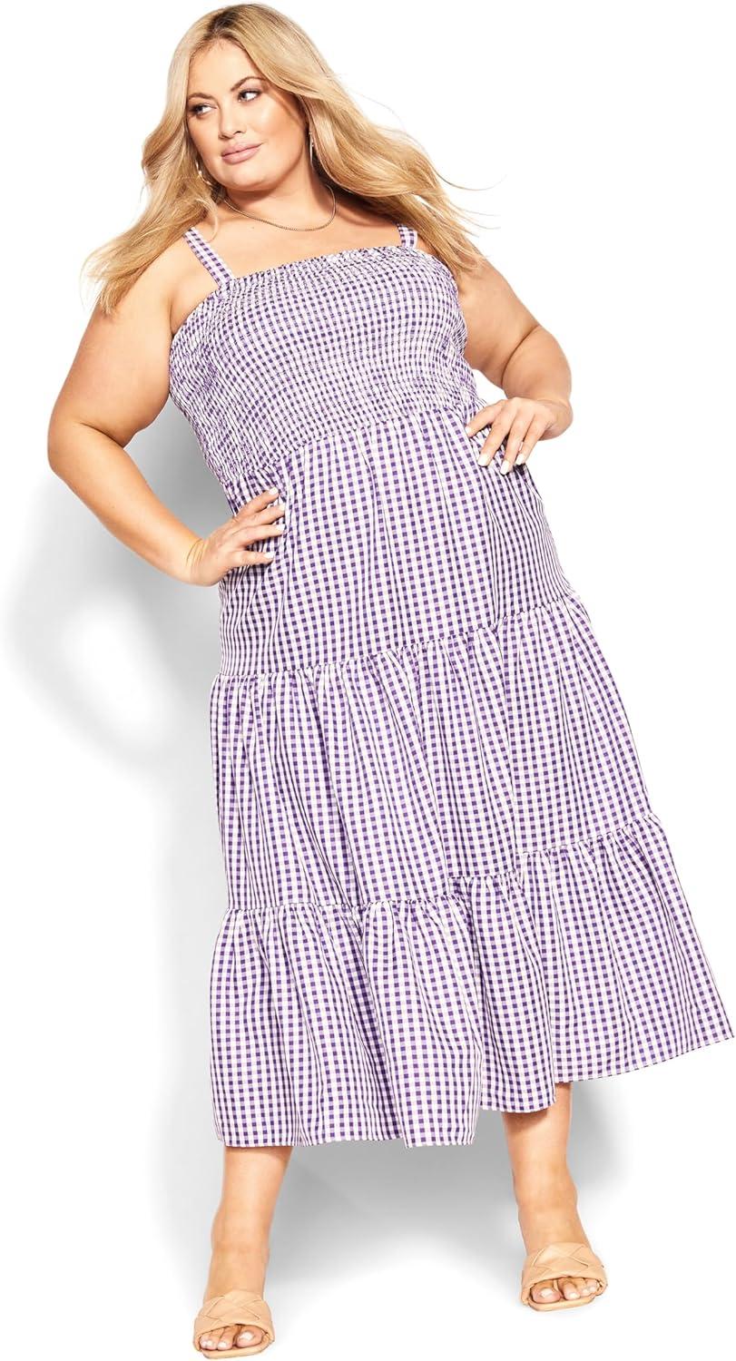 image:imageCity Chic Womens Plus Size Maxi GinghamPetunia Gingham