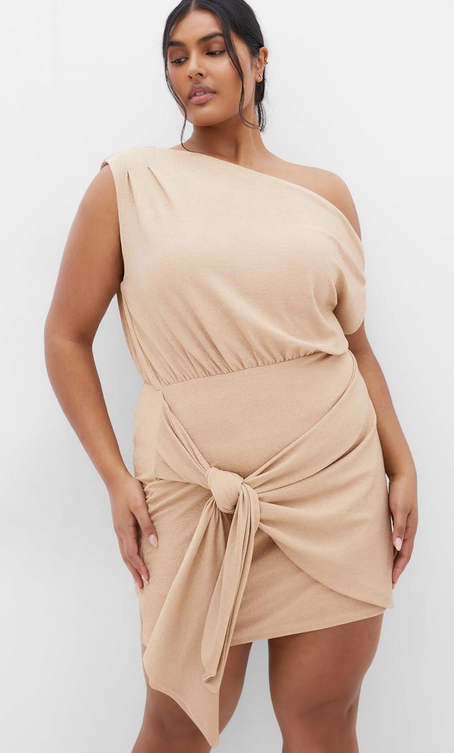 image:imageCity Chic Womens Plus Size Mini Dress PalomaGold Taupe