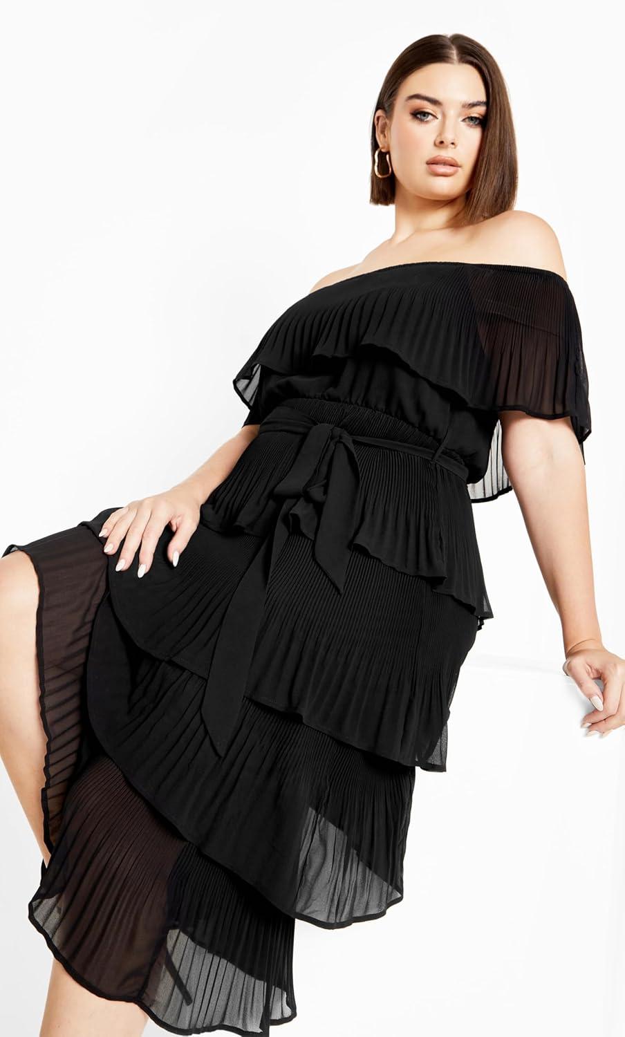 image:imageCity Chic Womens Plus Size Night Garden DressBlack