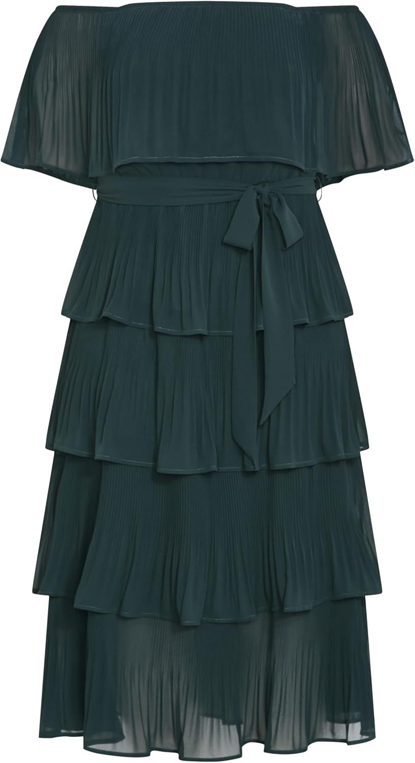 image:imageCity Chic Womens Plus Size Night Garden DressGreen Teal