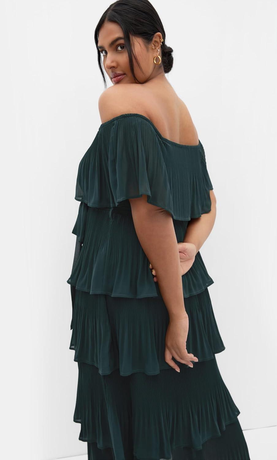 image:imageCity Chic Womens Plus Size Night Garden DressGreen Teal