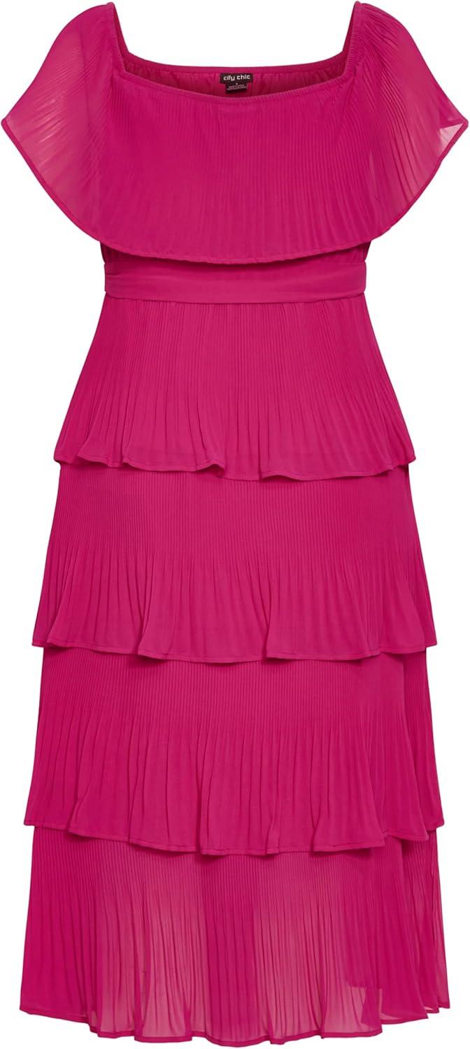 image:imageCity Chic Womens Plus Size Night Garden DressHot Pink
