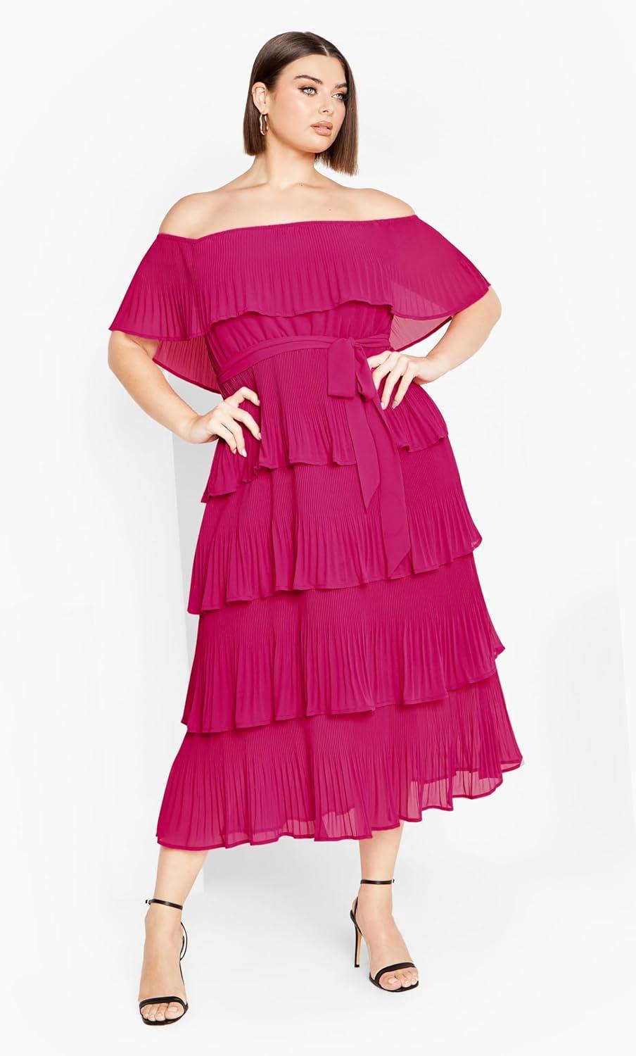 image:imageCity Chic Womens Plus Size Night Garden DressHot Pink
