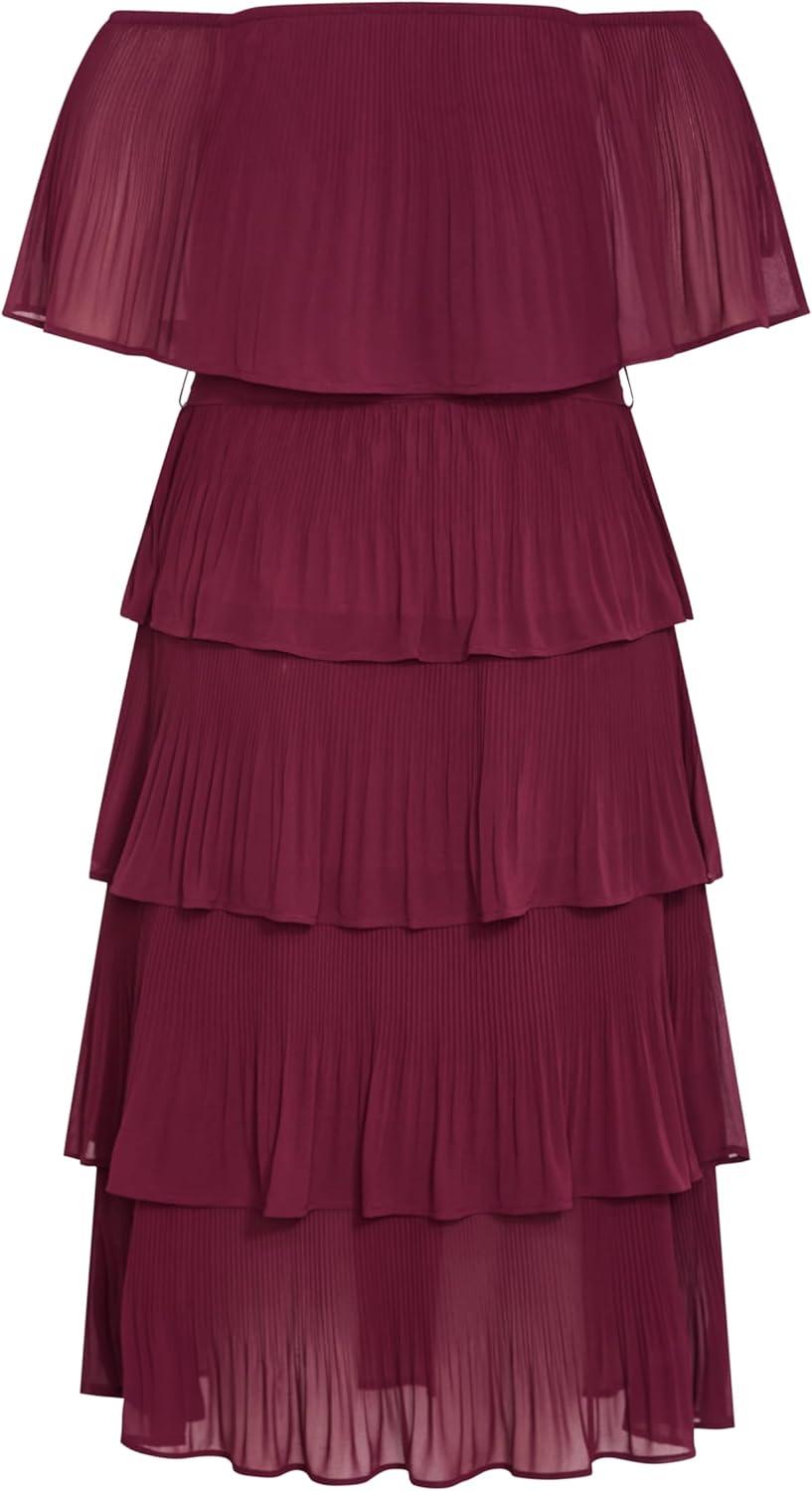 image:imageCity Chic Womens Plus Size Night Garden DressRed Burgundy
