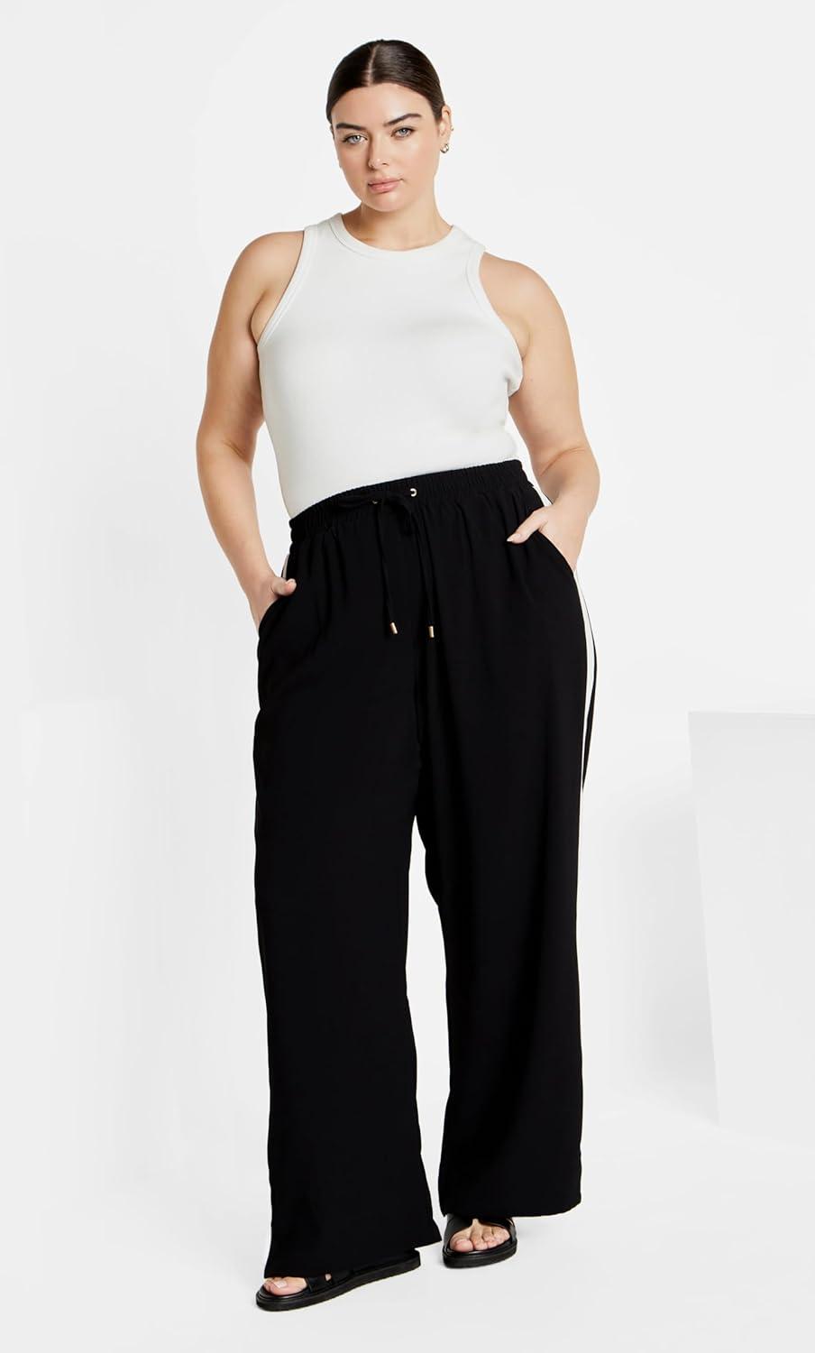 image:imageCity Chic Womens Plus Size Pant LiliaBlack Stripe