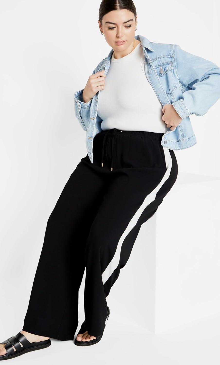 image:imageCity Chic Womens Plus Size Pant LiliaBlack Stripe