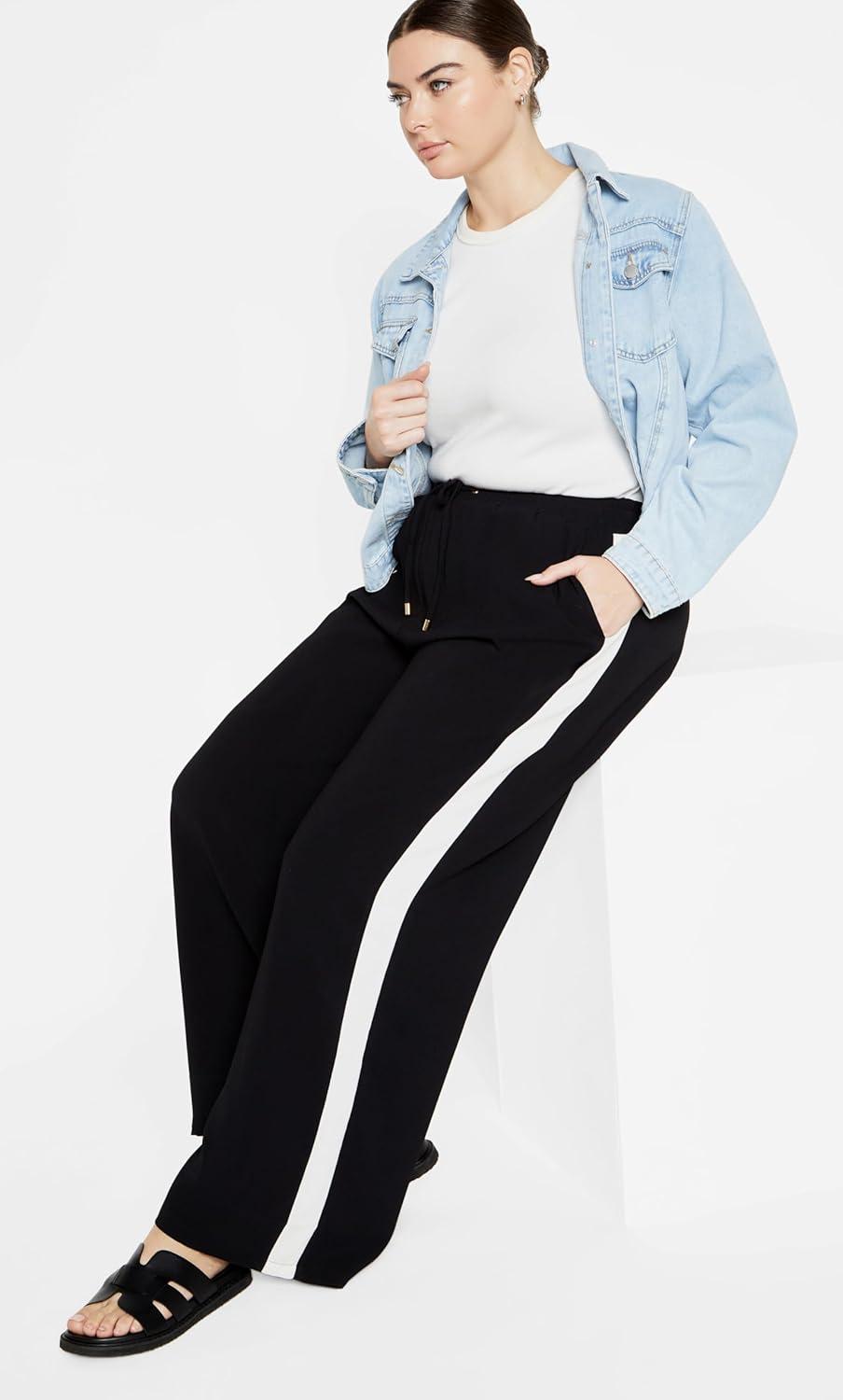 image:imageCity Chic Womens Plus Size Pant LiliaBlack Stripe
