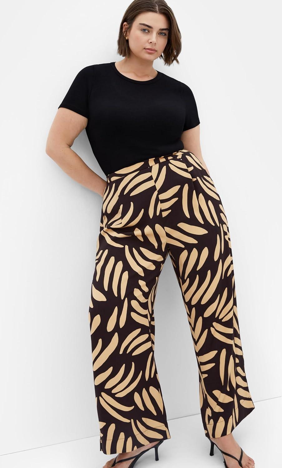 image:imageCity Chic Womens Plus Size Pants AspynBlackTaupe