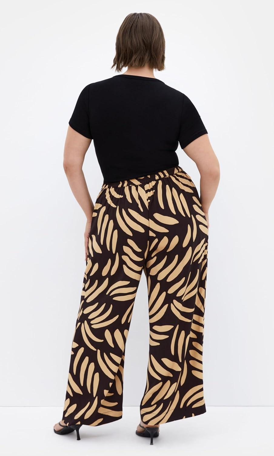 image:imageCity Chic Womens Plus Size Pants AspynBlackTaupe