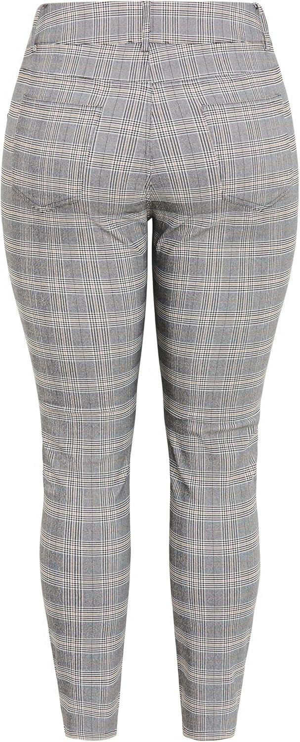 image:imageCity Chic Womens Plus Size Pants Bengaline CheckCherry Check