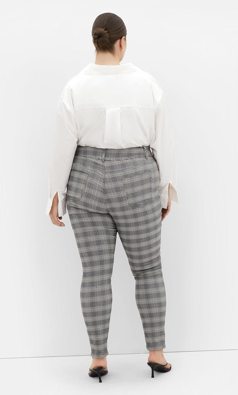 image:imageCity Chic Womens Plus Size Pants Bengaline CheckCherry Check