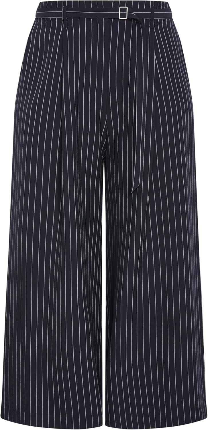 image:imageCity Chic Womens Plus Size Pants Karla Pinstripe Wide LegNavy Stripe