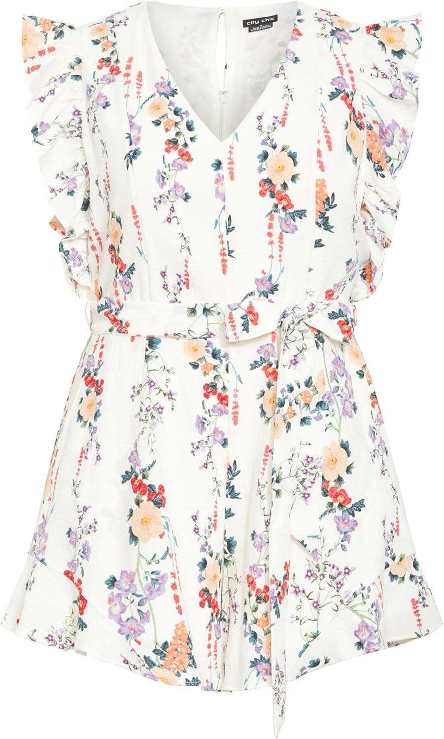 image:imageCity Chic Womens Plus Size Playsuit Fay PrintFloral